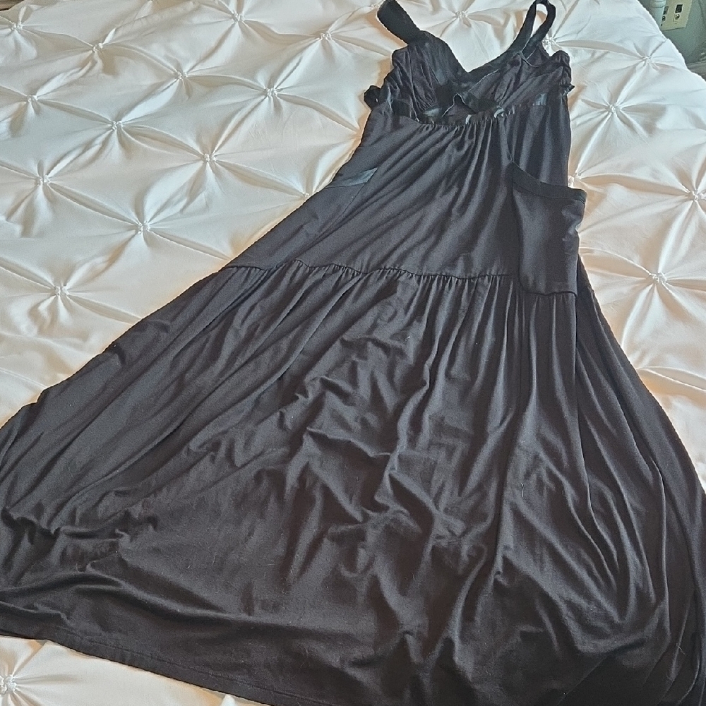Bebe Black Tiered Maxi Sundress